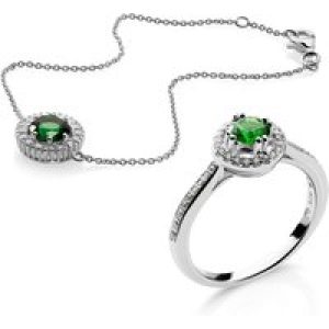 Orphelia ‘Kaia’ WoMens 925 Sterling Silver Set: Bracelet + Ring – SET-7477/EM – Size K