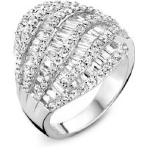 Orphelia Womens Ladies Embellished 925 Sterling Ring – Silver, Size: Q – Size Q