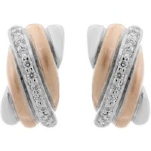 Orphelia ‘Joline’ WoMens 925 Sterling Silver Stud Earrings – Silver/Rose ZO-7118 – Silver & Rose Gold – One Size