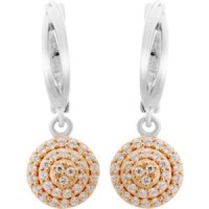 Orphelia ‘Leanna’ WoMens 925 Sterling Silver Drop Earrings – Silver/Rose ZO-7120 – Silver & Rose Gold – One Size