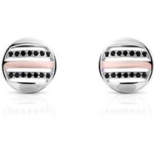 Orphelia ‘Maxwell’ WoMens 925 Sterling Silver Stud Earrings – Silver/Rose ZO-7501 – Silver & Rose Gold – One Size