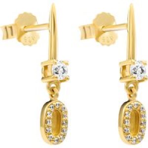 Orphelia ‘Lily’ WoMens 925 Sterling Silver Drop Earrings – Gold ZO-7582/G – One Size