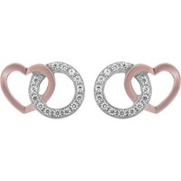 Orphelia 'Ely' WoMens 925 Sterling Silver Stud Earrings - Silver/Rose ZO-7286 - Silver & Rose Gold - One Size - Image 2