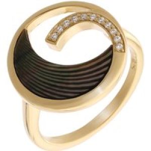Orphelia WoMens 925 Sterling Silver Ring – Gold zr-7371 – Size Q
