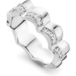 Orphelia Womens Ladies Embellished 925 Sterling Ring – Silver, Size: Q – Size Q