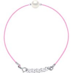 Diadema Womens – Bracelet – Pink Nylon – Freshwater Pearl – White – One Size
