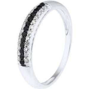 Diadema Womens – Ring – Prestige Diamonds White and Black – Gold – Size I