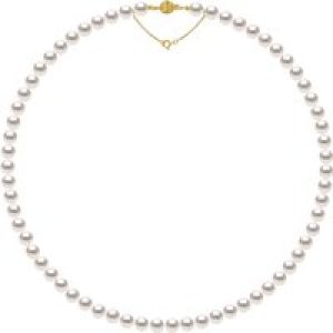 Diadema Womens – Necklace – True Japanese Akoya Cultured Pearl – Quality AA+ – White – Size 18 cm