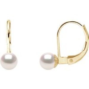 Diadema Womens – Earrings  True Japanese Akoya Cultured Pearl – Quality AA+ – White – One Size