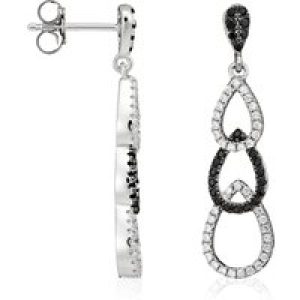 Orphelia Womens Ladies Embellished 925 Sterling Drop Earrings – Silver – One Size