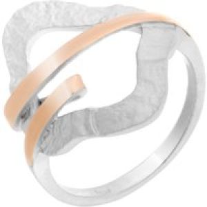 Orphelia WoMens 925 Sterling Silver Ring – Silver/Rose ZR-7207 – Silver & Rose Gold – Size K