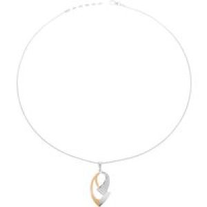 Orphelia WoMens 925 Sterling Silver Chain with Pendant – Silver/Rose ZH-6004 – Silver & Rose Gold – One Size