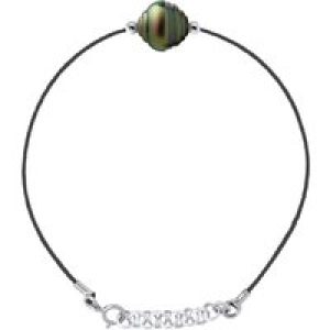Diadema Womens – Bracelet Love Bond – Black Nylon – Tahitian Pearl – Rainbow – Natural Silver – One Size