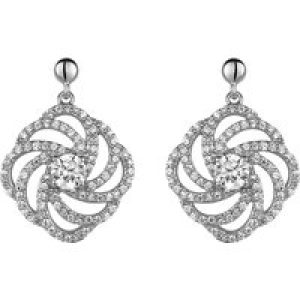 Orphelia Womens Ladies Embellished 925 Sterling Drop Earrings – Silver – One Size