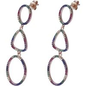 Orphelia ‘Aura’ WoMens 925 Sterling Silver Drop Earrings – Rose ZO-7461 – One Size