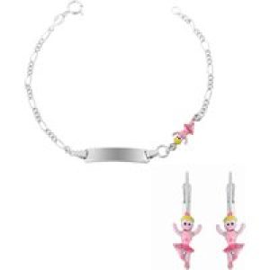 Orphelia Childrens Unisex ‘Oviva’ Child’s 925 Sterling Silver Set: Bracelet + Earrings – SET-7137/1 – One Size