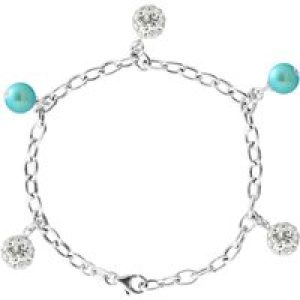 Diadema Womens – Bracelet Freshwater Pearls – Love Jewelry Collection Silver Sterling – One Size