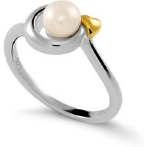 Orphelia ‘Mathilde’ WoMens 925 Sterling Silver Ring – Silver/Gold ZR-7510/G – Silver & Gold – Size O 1/2