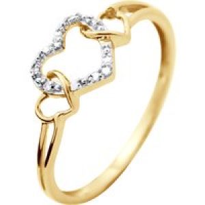 Diadema Womens – Ring – Prestige Jewelery – Heart – Yellow Gold – White – Size K