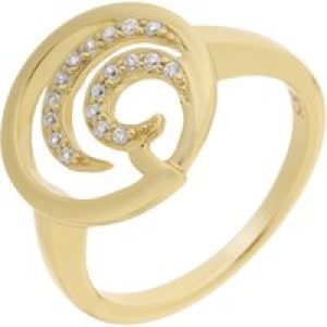 Orphelia WoMens 925 Sterling Silver Ring – Gold ZR-7084/2 – Size O 1/2