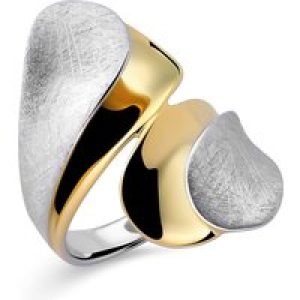 Orphelia WoMens 925 Sterling Silver Ring – Silver/Gold ZR-7508 – Silver & Gold – Size L