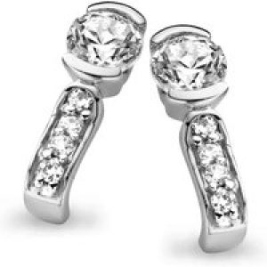 Orphelia Womens Ladies Embellished 925 Sterling Stud Earrings – Silver – One Size