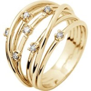 Diadema Womens – Ring – Prestige Jewelery – Diamonds – Yellow Gold – White – Size L 1/2