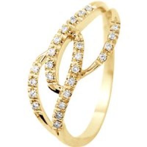 Diadema Womens – Ring – Prestige Jewelery – Diamonds – Yellow Gold – White – Size S