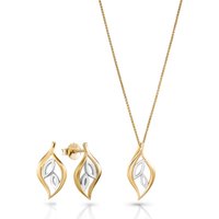 Orphelia 'Charlotte' WoMens 925 Sterling Silver Set: Chain-Pendant + Earrings - Silver/Gold SET-7523/G - Silver & Gold - One Size - Image 2