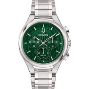 Bulova Curv Mens Silver Watch 96A297 Stainless Steel – One Size