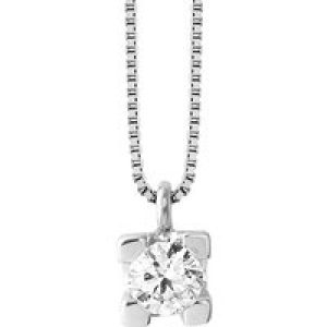 Diadema Womens – Necklace with Diamonds – White Gold Venetian Chain – One Size