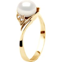 Diadema Womens - Ring - Yellow Gold - Real Freshwater Pearls - White - Size K - Image 2