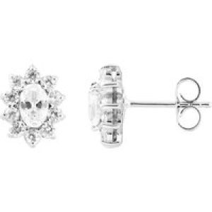 Diadema Womens – Earrings  Crystal – Collection Pearl Silver Sterling – One Size