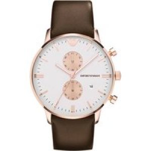 Emporio Armani Mens’ Chronograph Watch AR0398 – Rose Gold Metal – One Size
