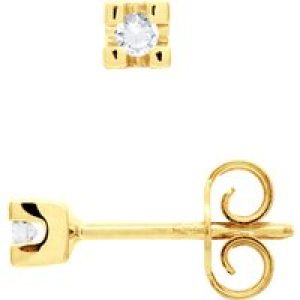 Diadema Womens – Earrings  Diamonds- Yellow Gold – White – One Size