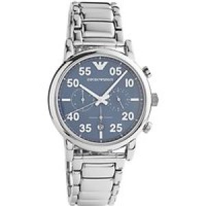 Emporio Armani Mens Chronograph AR11132 Silver Watch – Metallic Stainless Steel – One Size