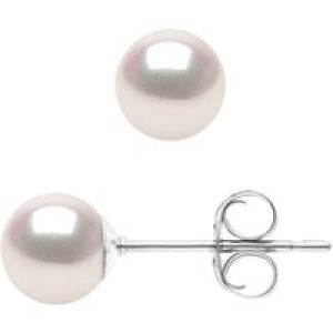 Diadema Womens – Earrings  True Japanese Akoya Cultured Pearl – Quality AA+ – White – One Size