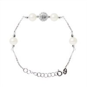 Diadema Womens – Bracelet Freshwater Pearls – Love Jewelry Collection Silver Sterling – One Size