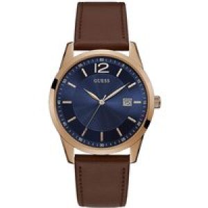 Guess Perry Mens Brown Watch W1186G3 Leather – One Size