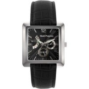 Hush Puppies Mens WATCH – Black Leather – One Size