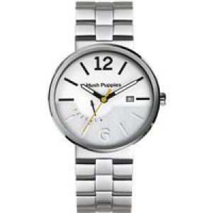 Hush Puppies : Orbz Mens White Watch – Silver Stainless Steel – One Size