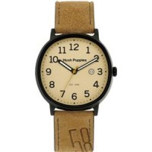 Hush Puppies : 1958 Mens Ivory Watch – Beige Leather – One Size