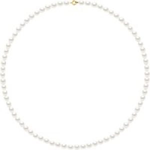 Diadema Womens – Necklace – Real Freshwater Pearls – White – Yellow Gold – One Size