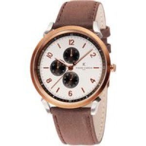 Pierre Cardin Pigalle Nine Mens Brown Watch CPI.2022 Leather – One Size