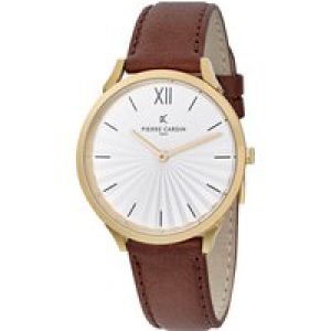 Pierre Cardin Pigalle Plissée Unisex’s Brown Watch CPI.2004 Leather – One Size