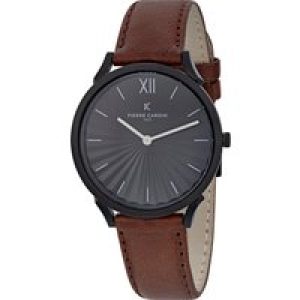 Pierre Cardin Pigalle Plissée Unisex’s Brown Watch CPI.2007 Leather – One Size