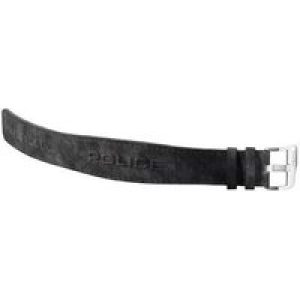 Police Unisex : “CHORD” GREY LEATHER Watch WITH 3D LOGO BUCKLE – Silver – One Size