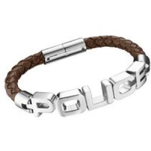 Police : “SIGNATURE” Bracelet – Silver Leather – One Size