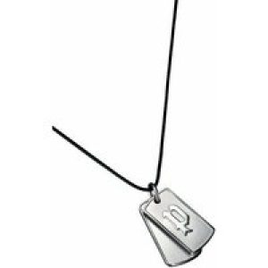 Police Mens : “Double Action” Pendant – Silver Leather – One Size
