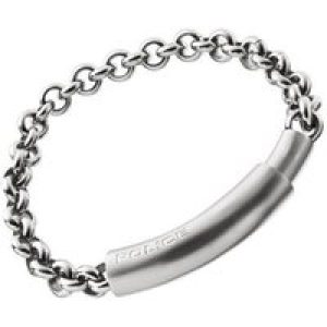 Police Mens : “CLEAR” Bracelet – Silver Leather – One Size